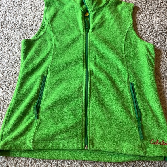 Cabela's Jackets & Blazers - Cabela's Green Fleece Vest with Stand-Up Collar
